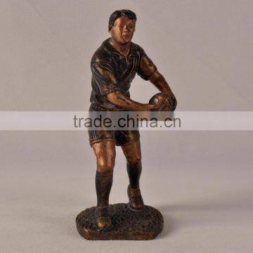 Sports man rugby resin statue