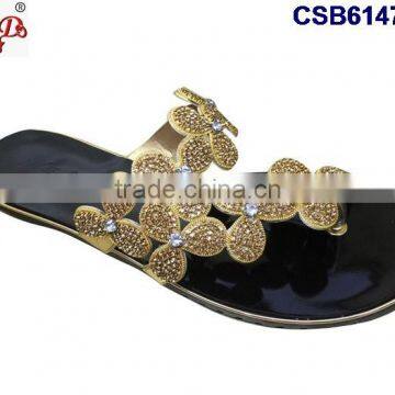 CSB6147(1-12) The newest design and different style of the slipper with stones and beads very fashionable