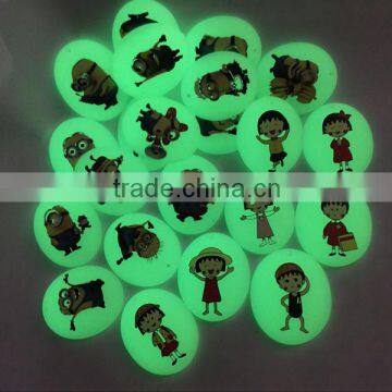 Custom promotion new shine glow in the dark natual stone cartoon kids baby pendant necklace