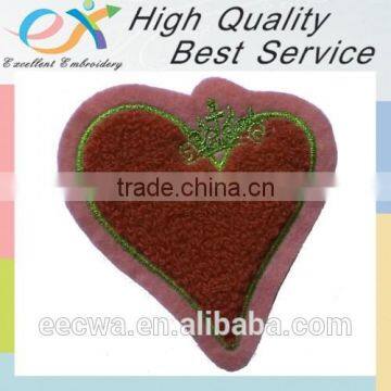 professionally custom heart chenille embroidery