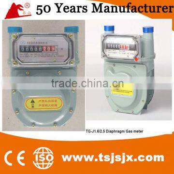 High accuracy aluminum casting shell household diaphragm gas meter G2.5 for sale in low price