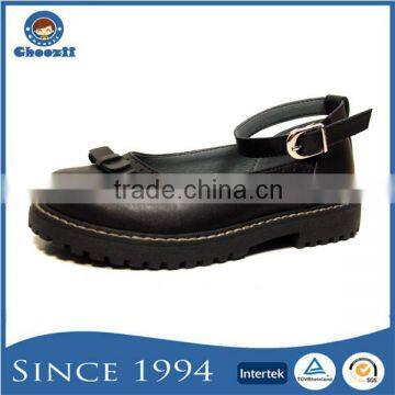 Good Quantity Girl Black Leather School Shoes Manufacturer
