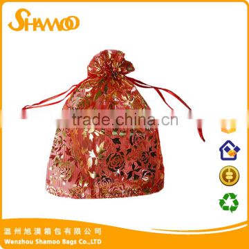 Customized jewelry gift wrap yarn bag and candy colorful drawstring bag