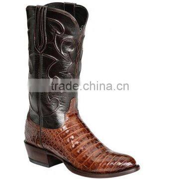 black brown genuine leather western caiman belly cowboy boots wholesale