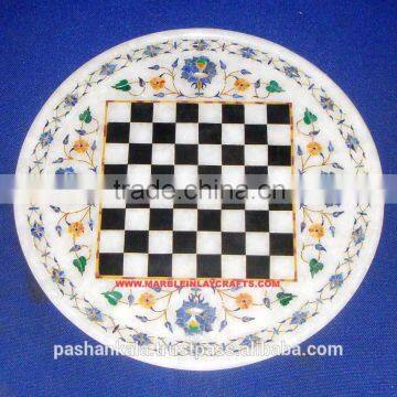 White Marble Inlay Corporate Gift Plate, Decorative Marble Plate