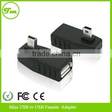 Mini USB Male to USB Female 90 degree Vertical Right Angled Adapter