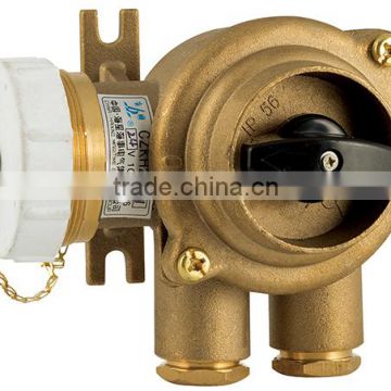 Marine brass socket with switch