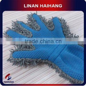 China manufactuer Double mesh cloth Chenille Microfiber finger cleaning glove