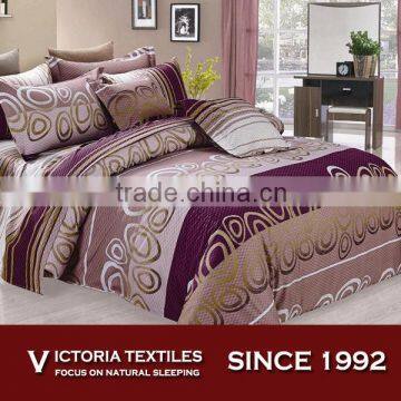 Light Dark Brown Burgundy Geometric 4 piece Comforter Bedding Set King Size