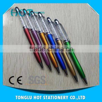 2016 Fashion Logo Printed 2 in 1Full Color Twist Stylus Crystal Pen photo-3