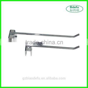 Store display system metal chrome hook for crossbar