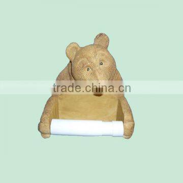 Wall Decor Brown Bear Resin Toilet Paper Holder