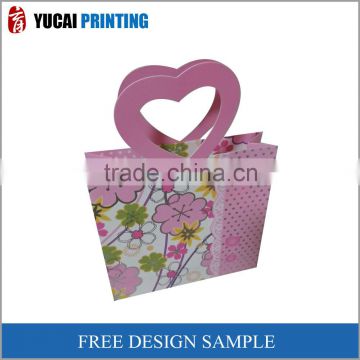 Pink flower Paper bag for shopping