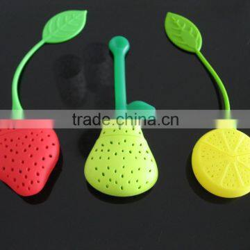 Fruit shape strawberry pear lemon shape design silicone tea infuser