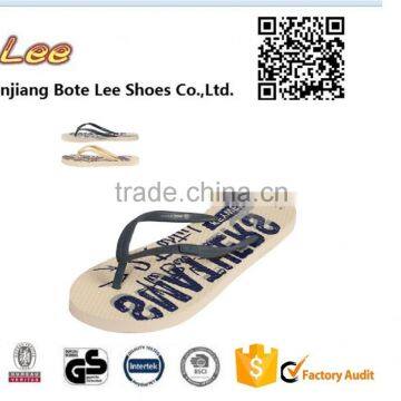 summer fashion beach flat print rubber men flip flops China