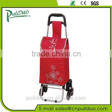 Powder Coating Collapsible Wheeled Foldable Cart For Shopping Trolley