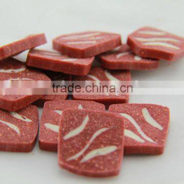 halal chicken sausage (shaped squared beef pieces)