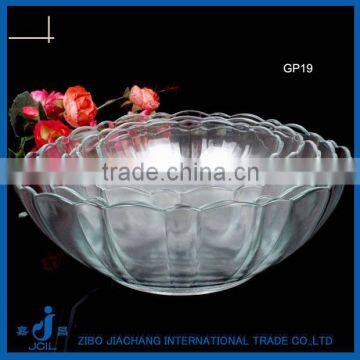 glass salad bowl with emboss