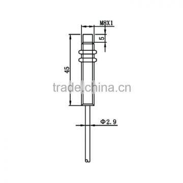 M8 cable series Non-flush Extended temperature inductive proximity sensor