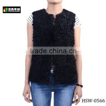 Ladies Latest Fashion Cashmere Vest, Ladies Black Pattern Knitted Vest