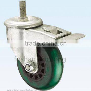 4 Inch Threaded Stem Locking PVC Furniture Caster