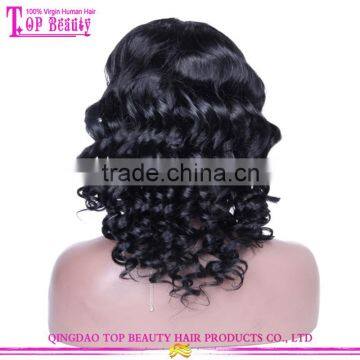 18 Inches Wholesale Price Qingdao Factory Loose Wave Side Part Lace Front Wig Brazilian Human Hair Wig photo-5