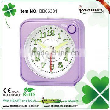 purple square shape clock,shining clock,table alarm clock