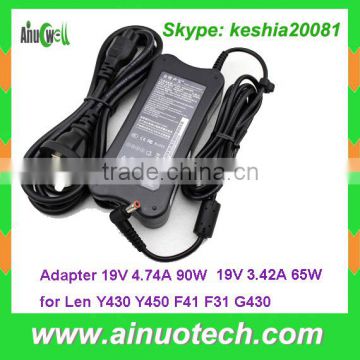 Original new Y430 Y450 F41 F31 G430 laptop ac adapter for Lenovo 19V 4.74A 90W power charger replacement