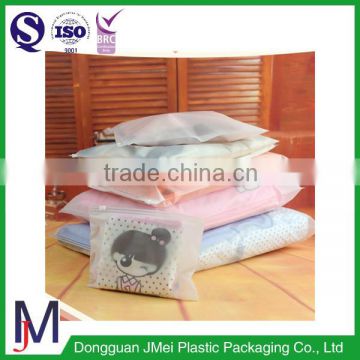 Alibaba Express China private logo printed LDPE plastic clear resealable zipper bag with slider/PE clothes packaging pouch bag