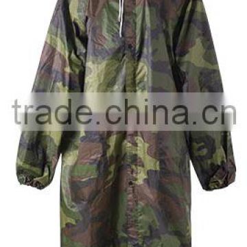 Camouflage Polyester PVC coating long nylon raincoat