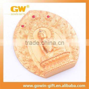 Metal engraved plate custom brass buddha statue
