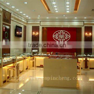 Retail interior design, wooden jewelry showcase for jewelry decoration shop