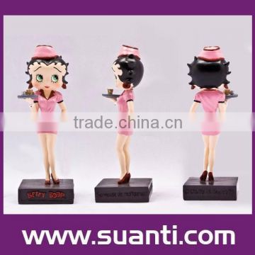 Betty Boop pink watress polyresin models