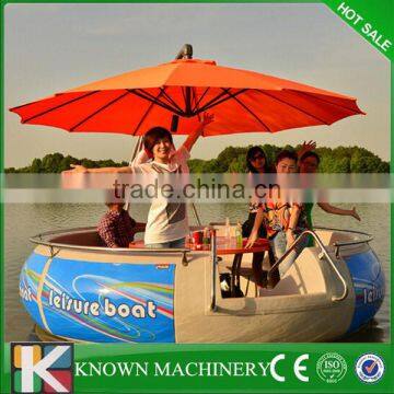New type Electric motor barbecue round boat with battery,BBQ donut boat for sale