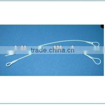 Double loop plastic coated eas steel wire lanyard for hard tag L004