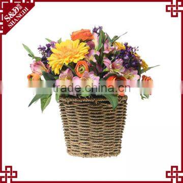 Alibaba china supplier indoor decor straw rattan flower basket