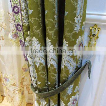 2016 New Design Luxury European Style Embroidery Window Curtains/Popular Green Refreshing Look Curtain Fabric photo-3