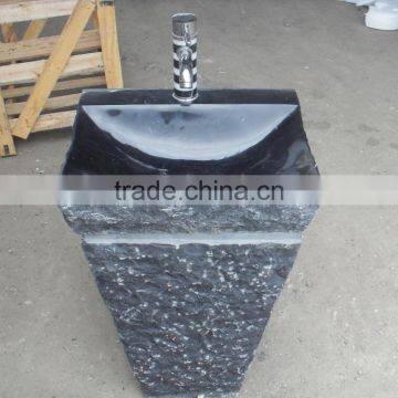 Nero Marquina Marble Pedestal Sink Free Standing Sink photo-2