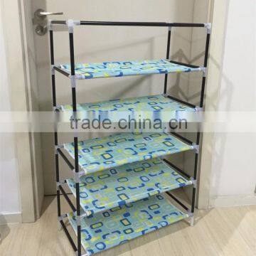 Shoes Storage Rack 4 Tiers Metal Shoes Shelf Organizer Holder Fabric Stand Closet photo-3