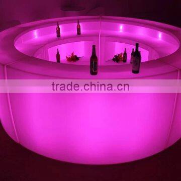 Rechargeable Led Glowing Bar Counter Light up Bar Table Bent and Round Bar Counter photo-5
