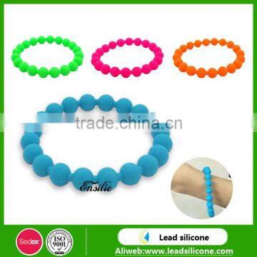 Custom Colorful Silicone Bead Wristband,Fashion Silicone Bead Bracelet