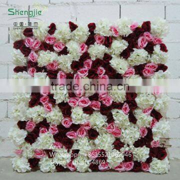 SAST-70019 purple and white silk hydrangea flower wedding wall for stage decor