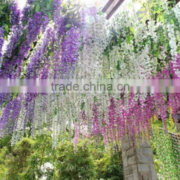Vertical Plastic Flower Wisteria Hanging Vine Artificial Garden Wedding Vine photo-3