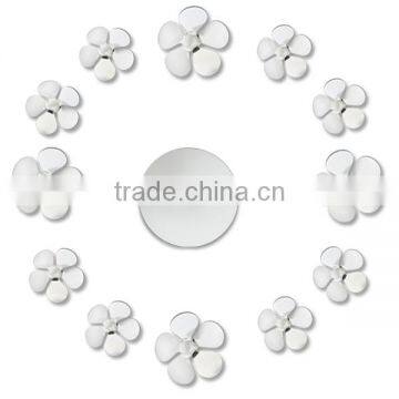 DIY 3D Flowers Mirror Sticker Wall Clock photo-2