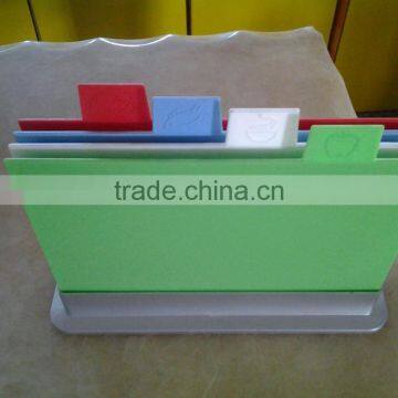 4pcs Plastic Color Coded Index Cutting and Chopping Board Set With Non-slip Base photo-2