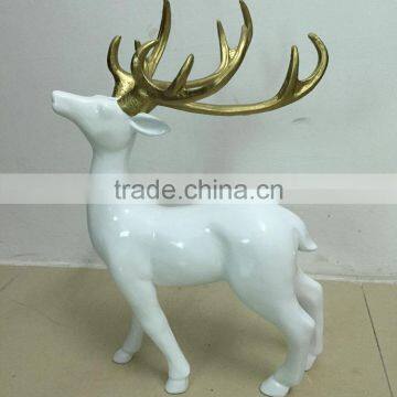 Resin standing reindeer sculpture