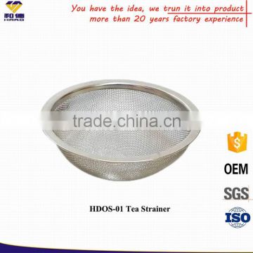 OEM Circle Stainless Steel 18-8 Tea Strainer