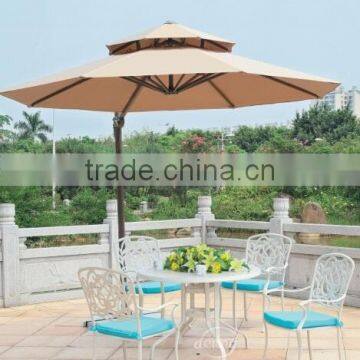 Outdoor furniture white cast aluminium chairs and table patio dining set