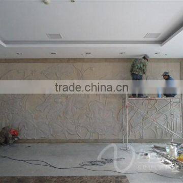 China Supplier Indoor Decoration Stone Carving Lotus Marble Relief Sculpture photo-2
