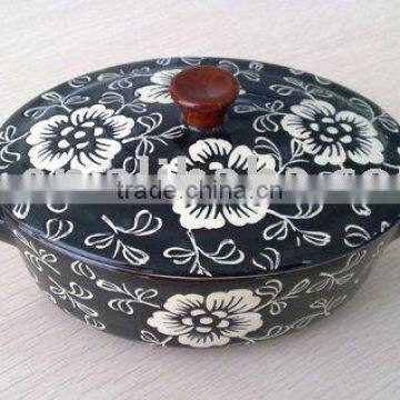 New design handpainted mini oval casserole